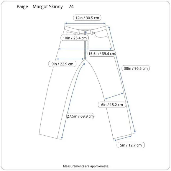 Paige Margot Skinny Jeans Denim High Rise Skinny Leg Dark Blue Wash 24 - Picture 15 of 16